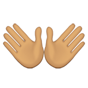 Emoji 👐🏽 Mani Aperte: Carnagione Olivastra su Apple iOS 8.3.