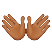 👐🏾 Emoji Mãos Abertas: Pele Morena Escura na Apple iOS 8.3.