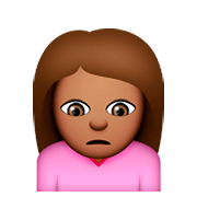 🙍🏽 Emoji Franzindo A Sobrancelha: Pele Morena na Apple iOS 8.3.