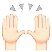 🙌🏻 Emoji zwei erhobene Handflächen: helle Hautfarbe Apple iOS 8.3.