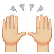 🙌🏼 Emoji Mãos Para Cima: Pele Morena Clara na Apple iOS 8.3.
