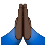 Emoji 🙏🏿 Mani Giunte: Carnagione Scura su Apple iOS 8.3.