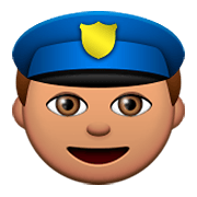 👮🏽 Emoji Polizist(in): mittlere Hautfarbe Apple iOS 8.3.