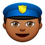 👮🏾 Emoji Policial: Pele Morena Escura na Apple iOS 8.3.