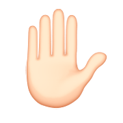 ✋🏻 Emoji erhobene Hand: helle Hautfarbe Apple iOS 8.3.