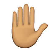 ✋🏽 Emoji erhobene Hand: mittlere Hautfarbe Apple iOS 8.3.