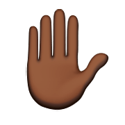 Emoji ✋🏿 Mano Alzata: Carnagione Scura su Apple iOS 8.3.