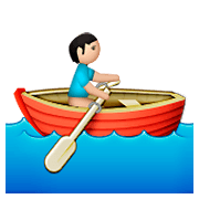 Émoji 🚣🏻 Personne Ramant Dans Une Barque : Peau Claire sur Apple iOS 8.3.