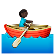 Emoji 🚣🏿 Persona In Barca A Remi: Carnagione Scura su Apple iOS 8.3.