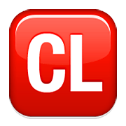 🆑 Emoji Großbuchstaben CL in rotem Quadrat Apple iOS 8.3.