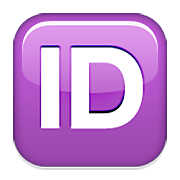 🆔 Emoji Großbuchstaben ID in lila Quadrat Apple iOS 8.3.