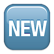 🆕 Emoji Wort „New“ in blauem Quadrat Apple iOS 8.3.