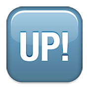 🆙 Emoji Schriftzug „UP!“ im blauen Quadrat Apple iOS 8.3.
