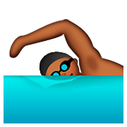 🏊🏾 Emoji Pessoa Nadando: Pele Morena Escura na Apple iOS 8.3.