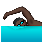 🏊🏿 Emoji Persona Nadando: Tono De Piel Oscuro en Apple iOS 8.3.