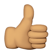 👍🏽 Emoji Polegar Para Cima: Pele Morena na Apple iOS 8.3.