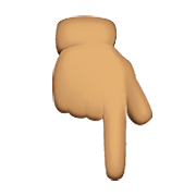 👇🏽 Emoji Dorso Da Mão Com Dedo Indicador Apontando Para Baixo: Pele Morena na Apple iOS 8.3.