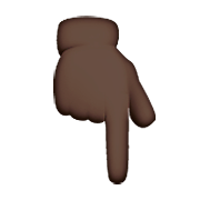 👇🏿 Emoji Dorso Da Mão Com Dedo Indicador Apontando Para Baixo: Pele Escura na Apple iOS 8.3.
