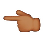 👈🏾 Emoji nach links weisender Zeigefinger: mitteldunkle Hautfarbe Apple iOS 8.3.