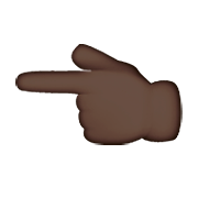👈🏿 Emoji Dorso Da Mão Com Dedo Indicador Apontando Para A Esquerda: Pele Escura na Apple iOS 8.3.