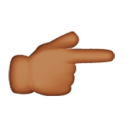 👉🏾 Emoji Dorso Da Mão Com Dedo Indicador Apontando Para A Direita: Pele Morena Escura na Apple iOS 8.3.
