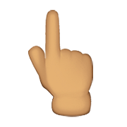 👆🏽 Emoji Dorso Da Mão Com Dedo Indicador Apontando Para Cima: Pele Morena na Apple iOS 8.3.
