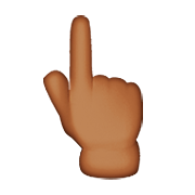 👆🏾 Emoji Dorso Da Mão Com Dedo Indicador Apontando Para Cima: Pele Morena Escura na Apple iOS 8.3.