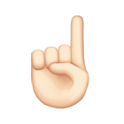 ☝🏻 Emoji Indicador Apontando Para Cima: Pele Clara na Apple iOS 8.3.
