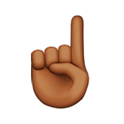 ☝🏾 Emoji Dedo índice Hacia Arriba: Tono De Piel Oscuro Medio en Apple iOS 8.3.