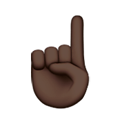 ☝🏿 Emoji Dedo índice Hacia Arriba: Tono De Piel Oscuro en Apple iOS 8.3.