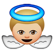 👼🏼 Emoji Bebé ángel: Tono De Piel Claro Medio en Apple iOS 9.0.