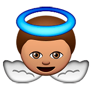 👼🏽 Emoji Bebé ángel: Tono De Piel Medio en Apple iOS 9.0.