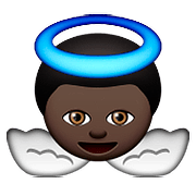 👼🏿 Emoji Bebé ángel: Tono De Piel Oscuro en Apple iOS 9.0.