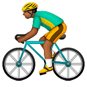 🚴🏾 Emoji Persona En Bicicleta: Tono De Piel Oscuro Medio en Apple iOS 9.0.