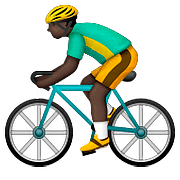 🚴🏿 Emoji Persona En Bicicleta: Tono De Piel Oscuro en Apple iOS 9.0.
