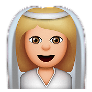 👰🏼 Emoji Person mit Schleier: mittelhelle Hautfarbe Apple iOS 9.0.