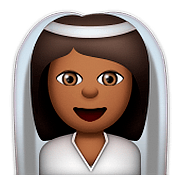 👰🏾 Emoji Person mit Schleier: mitteldunkle Hautfarbe Apple iOS 9.0.