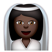 👰🏿 Emoji Novia Con Velo: Tono De Piel Oscuro en Apple iOS 9.0.
