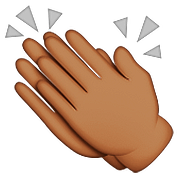👏🏾 Emoji Mãos Aplaudindo: Pele Morena Escura na Apple iOS 9.0.
