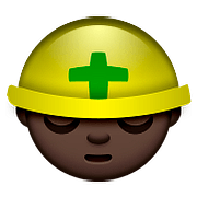 👷🏿 Emoji Trabalhador De Construção Civil: Pele Escura na Apple iOS 9.0.