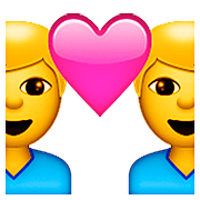 👨‍❤️‍👨 Emoji Pareja Enamorada: Hombre Y Hombre en Apple iOS 9.0.