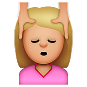 💆🏼 Emoji Persona Recibiendo Masaje: Tono De Piel Claro Medio en Apple iOS 9.0.