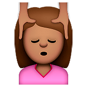 💆🏽 Emoji Person, die eine Kopfmassage bekommt: mittlere Hautfarbe Apple iOS 9.0.