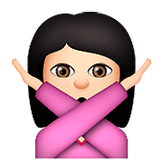 🙅🏻 Emoji Person mit überkreuzten Armen: helle Hautfarbe Apple iOS 9.0.