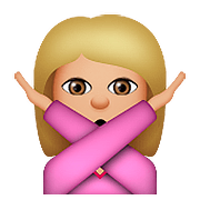 🙅🏼 Emoji Person mit überkreuzten Armen: mittelhelle Hautfarbe Apple iOS 9.0.