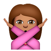 Emoji 🙅🏽 Persona Che Fa Segno Di No: Carnagione Olivastra su Apple iOS 9.0.