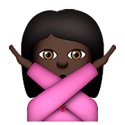 🙅🏿 Emoji Person mit überkreuzten Armen: dunkle Hautfarbe Apple iOS 9.0.