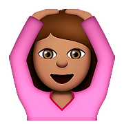 🙆🏽 Emoji Person mit Händen auf dem Kopf: mittlere Hautfarbe Apple iOS 9.0.