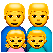 👨‍👨‍👧‍👦 Emoji Familie: Mann, Mann, Mädchen und Junge Apple iOS 9.0.