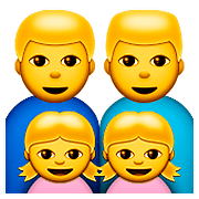 👨‍👨‍👧‍👧 Emoji Familie: Mann, Mann, Mädchen und Mädchen Apple iOS 9.0.